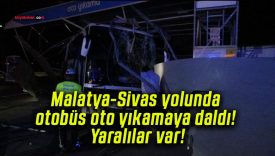 Malatya-Sivas yolunda otobüs oto yıkamaya daldı! Yaralılar var!