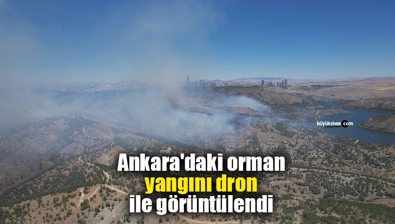Ankara’daki orman yangını dron ile görüntülendi