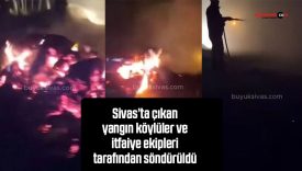 Sivas’ta çıkan yangın itfaiye ekipleri ve köylüler tarafından söndürdü