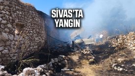 Sivas’ın Hafik ilçesinde yalnız yaşayan kadının evinde yangın çıktı