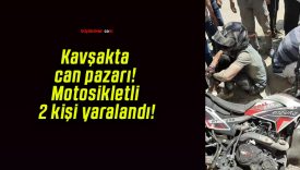 Kavşakta can pazarı! Motosikletli 2 kişi yaralandı!