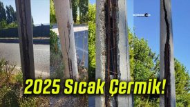 Sıcak Çermik girişinde elektrik direkleri tehlike saçıyor!