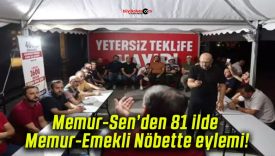 Memur-Sen’den 81 ilde Memur-Emekli Nöbette eylemi!