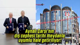Aynalı Çarşı’nın dış cephesi tarihi meydanla uyumlu hale getiriliyor!