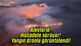 Alevlerle mücadele sürüyor! Yangın dronla görüntülendi!