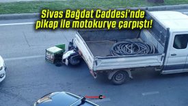 Sivas Bağdat Caddesi’nde pikap ile motokurye çarpıştı!