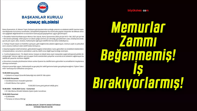 Memur-Sen hükümetin zam teklifini reddetti! Eylem süreci başlıyor!