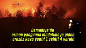 Osmaniye’de orman yangınına müdahaleye giden arazöz kaza yaptı! 1 şehit! 4 yaralı!