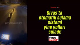 Sivas’ta otomatik sulama sistemi yine yolları suladı!