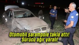 Otomobil şarampole takla attı! Sürücü ağır yaralı!