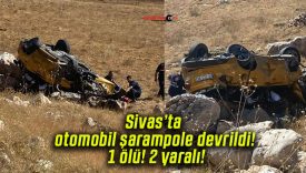 Sivas’ta otomobil şarampole devrildi! 1 ölü! 2 yaralı!