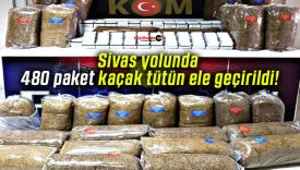 Sivas yolunda 480 paket kaçak tütün ele geçirildi!