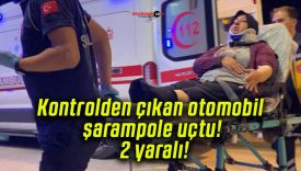 Kontrolden çıkan otomobil şarampole uçtu! 2 yaralı!