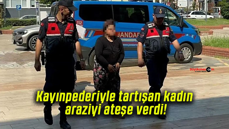Kayınpederiyle tartışan kadın araziyi ateşe verdi!