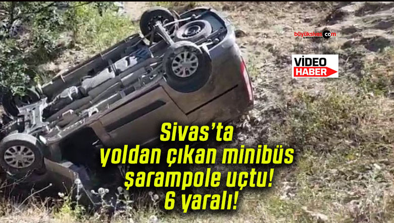 Yoldan çıkan minibüs şarampole uçtu! 6 yaralı!