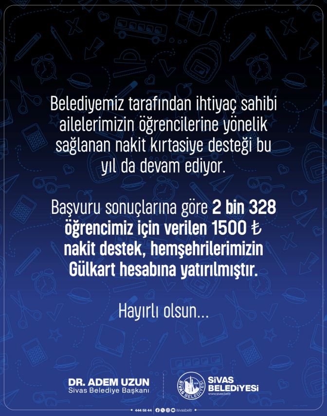 Öğrencilere 1500 TL kırtasiye desteği!