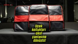 Uçak koltukları okul çantasına dönüştü!