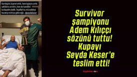 Survivor şampiyonu Adem Kılıççı sözünü tuttu! Kupayı Seyda Keser’e teslim etti!