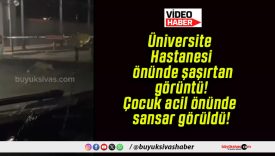 Üniversite Hastanesi önünde şaşırtan görüntü! Çocuk acil önünde sansar görüldü!