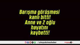 Barışma görüşmesi kanlı bitti! Anne ve 2 oğlu hayatını kaybetti!