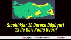 Sıcaklıklar 12 Derece Düşüyor! 13 İle Sarı Kodlu Uyarı!