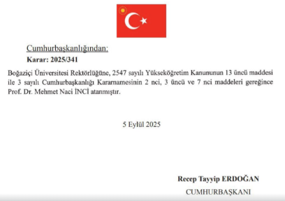 Resmî Gazete’de yayımlandı! Boğaziçi Üniversitesi’nde Naci İnci dönemi sürüyor!
