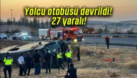 Yolcu otobüsü devrildi! 27 yaralı!