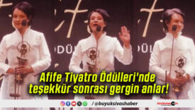 Afife Tiyatro Ödülleri’nde teşekkür sonrası gergin anlar!