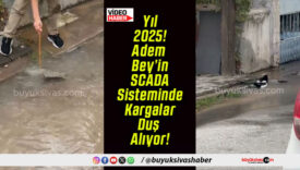 Sivas’ta SCADA ekibinin kazısında boru patladı! Su boşa akıyor! Kargalar duş aldı!