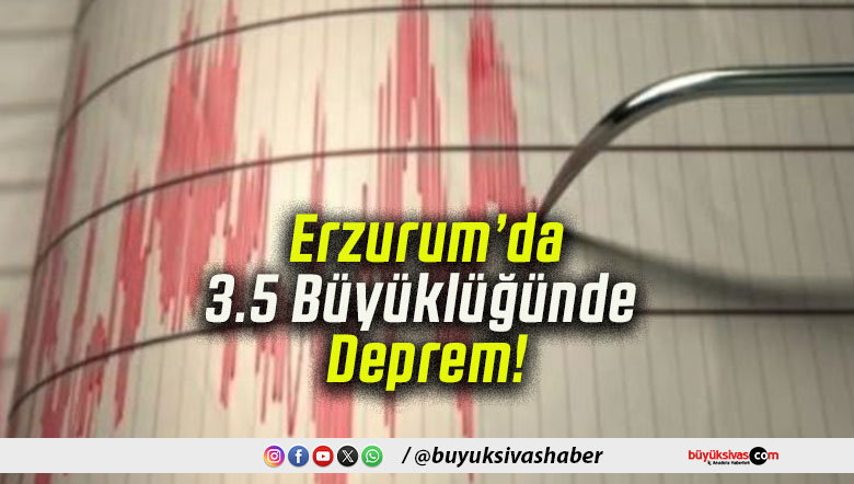 Erzurum’da 3.5 Büyüklüğünde Deprem!