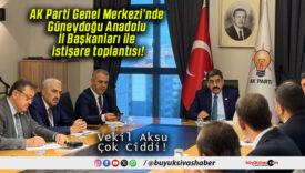 AK Parti Genel Merkezi’nde Güneydoğu Anadolu İl Başkanları ile istişare toplantısı!