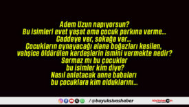 Umutcan ve Melisa Parkı” Tepkisi: “Bu İsimler Parka Değil, Caddeye Verilmeli”