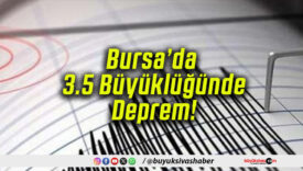 Bursa’da 3.5 Büyüklüğünde Deprem!