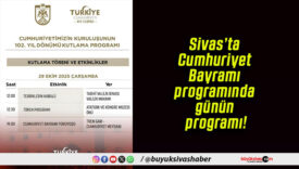 Sivas’ta Cumhuriyet Bayramı programında günün programı!