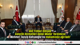 Vali Yılmaz Şimşek Gençlik Hizmetleri Genel Müdür Yardımcısı Mehmet Tayyip Kahyaoğlu’nu makamında ağırladı!