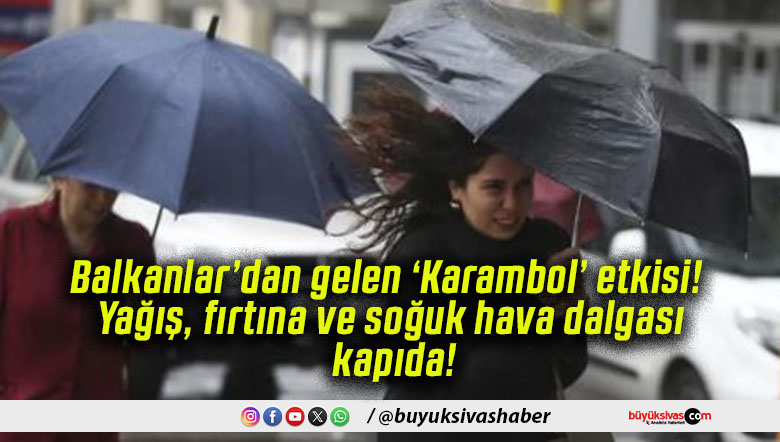 Balkanlar’dan gelen ‘Karambol’ etkisi! Yağış, fırtına ve soğuk hava dalgası kapıda!
