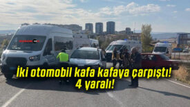 İki otomobil kafa kafaya çarpıştı! 4 yaralı!