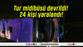 Tur midibüsü devrildi! 24 kişi yaralandı!