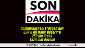 Cumhurbaşkanı Erdoğan’dan CHP’li Ali Mahir Başarır’a 250 bin liralık tazminat davası!