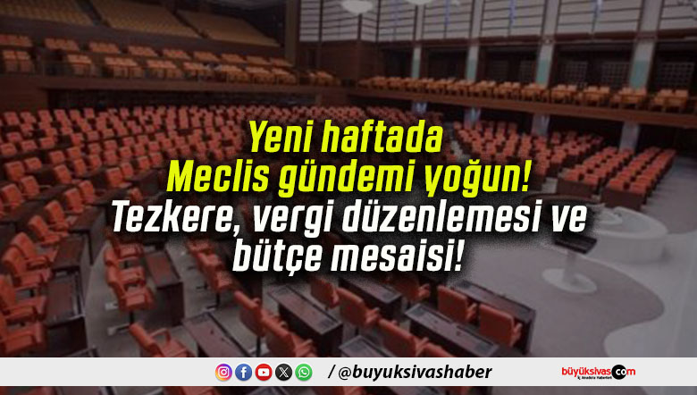 Yeni haftada Meclis gündemi yoğun! Tezkere, vergi düzenlemesi ve bütçe mesaisi!
