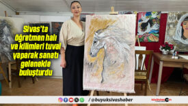 Sivas’ta öğretmen halı ve kilimleri tuval yaparak sanatı gelenekle buluşturdu