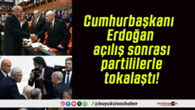 Cumhurbaşkanı Erdoğan açılış sonrası partililerle tokalaştı!