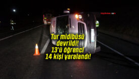 Tur midibüsü devrildi! 13’ü öğrenci 14 kişi yaralandı!