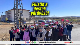 Sivas’ın Güneykaya beldesinde öğrencilerden Filistin’e destek yürüyüşü!