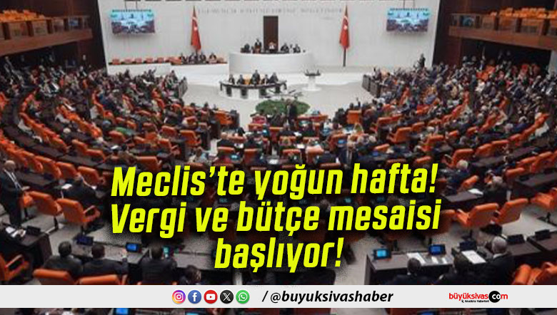 Meclis’te yoğun hafta! Vergi ve bütçe mesaisi başlıyor!