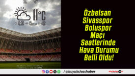 Özbelsan Sivasspor – Boluspor Maçı Saatlerinde Hava Durumu Belli Oldu!
