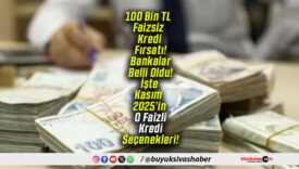 100 Bin TL Faizsiz Kredi Fırsatı! Bankalar Belli Oldu! İşte Kasım 2025’in 0 Faizli Kredi Seçenekleri!