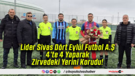 Lider Sivas Dört Eylül Futbol A.Ş, 4’te 4 Yaparak Zirvedeki Yerini Korudu!