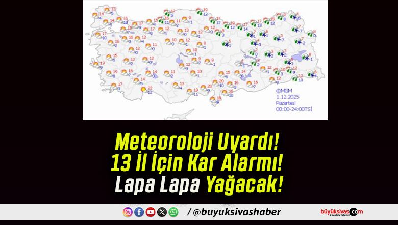 Meteoroloji Uyardı! 13 İl İçin Kar Alarmı! Lapa Lapa Yağacak!
