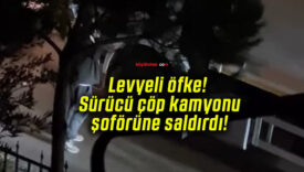 Levyeli öfke! Sürücü çöp kamyonu şoförüne saldırdı!